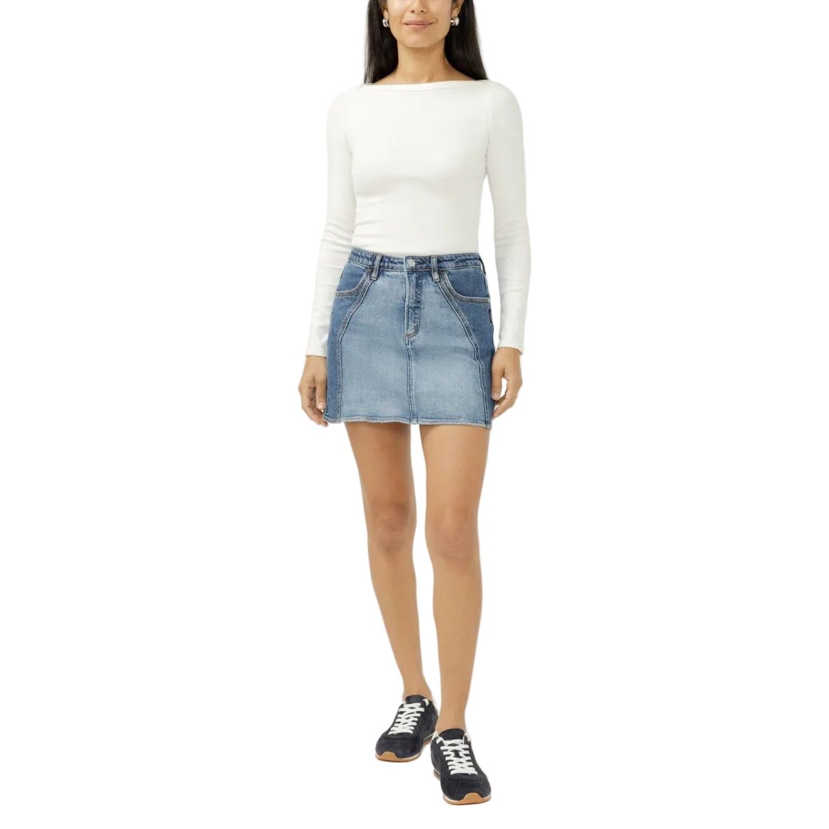 Silver Women's Western Denim Mini Skirt- Glimmer
