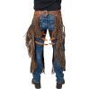 Silver Royal Chocolate Leather Chinks with Twisted Fringe