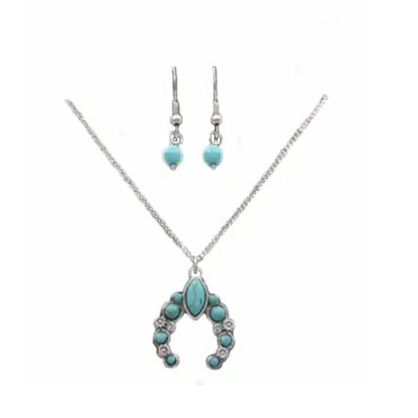 Silver Strike Squash Blossom Necklace and Earring Set