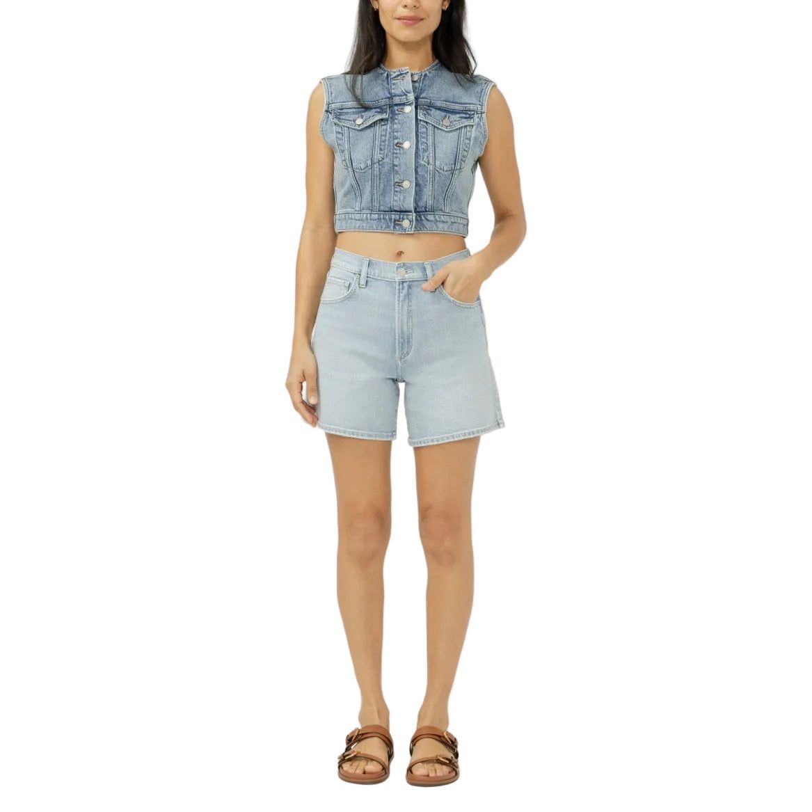 Silver Women's Cropped Vest - Wanderlust