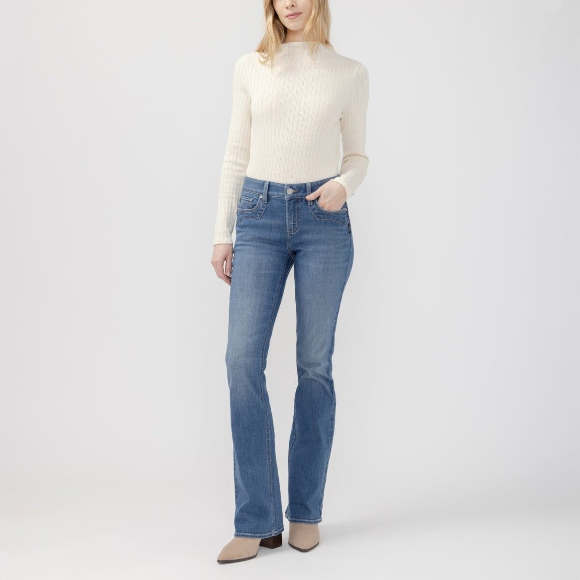Silver Women's Elyse Bootcut Jeans- Freeport