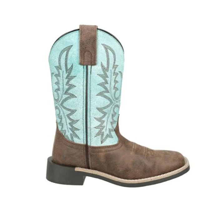 Smoky Mountain Boots Kid's Rustic Rider Cowboy Boots-Brown