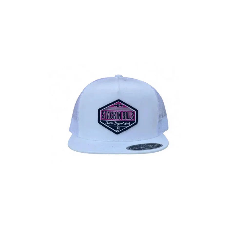 Stackin Bills Woody Flat Billed Cap - White