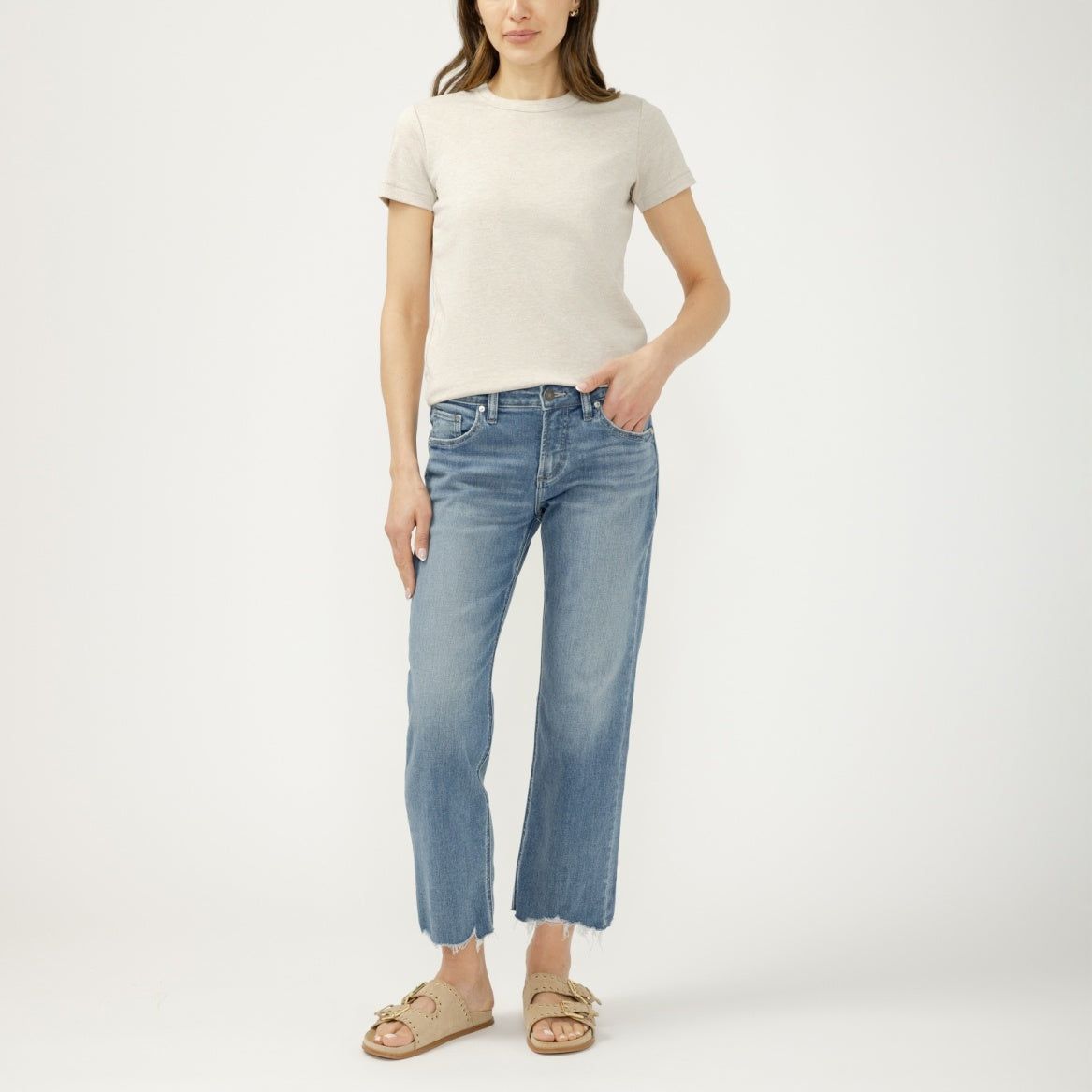 Silver Women's Chelsea Mid Rise Boyfriend Jeans- Kickin It