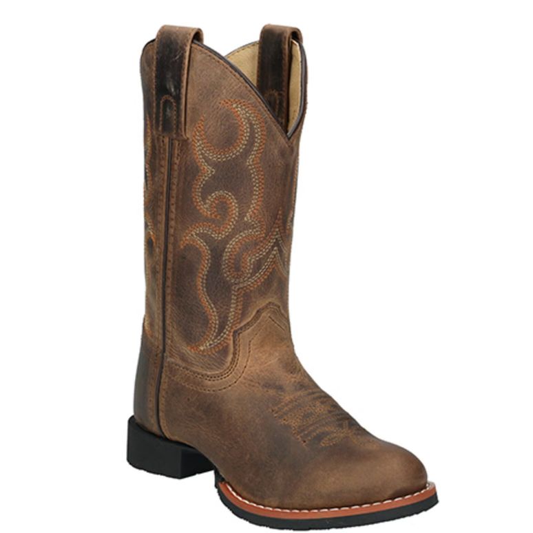 Smoky Mountain Boots Kid's Showdown Western Boots- Brown Oil Distress