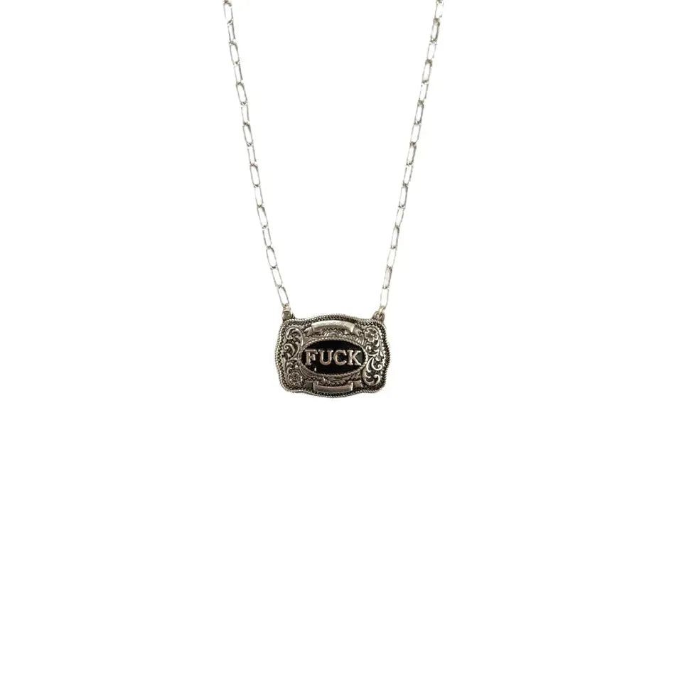 Snowing West F*ck Belt Buckle Necklace