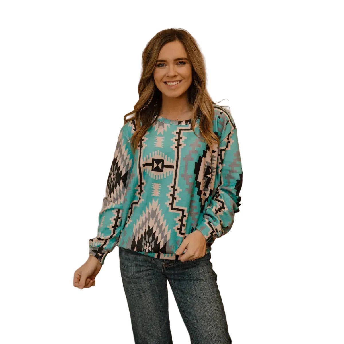 Sterling Kreek Women's Long Sleeve Blue Ridge Shirt - Turquoise