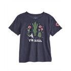 Tin Haul Women's Short Sleeve Flower and Cactus Screen Print Tee Shirt- Black