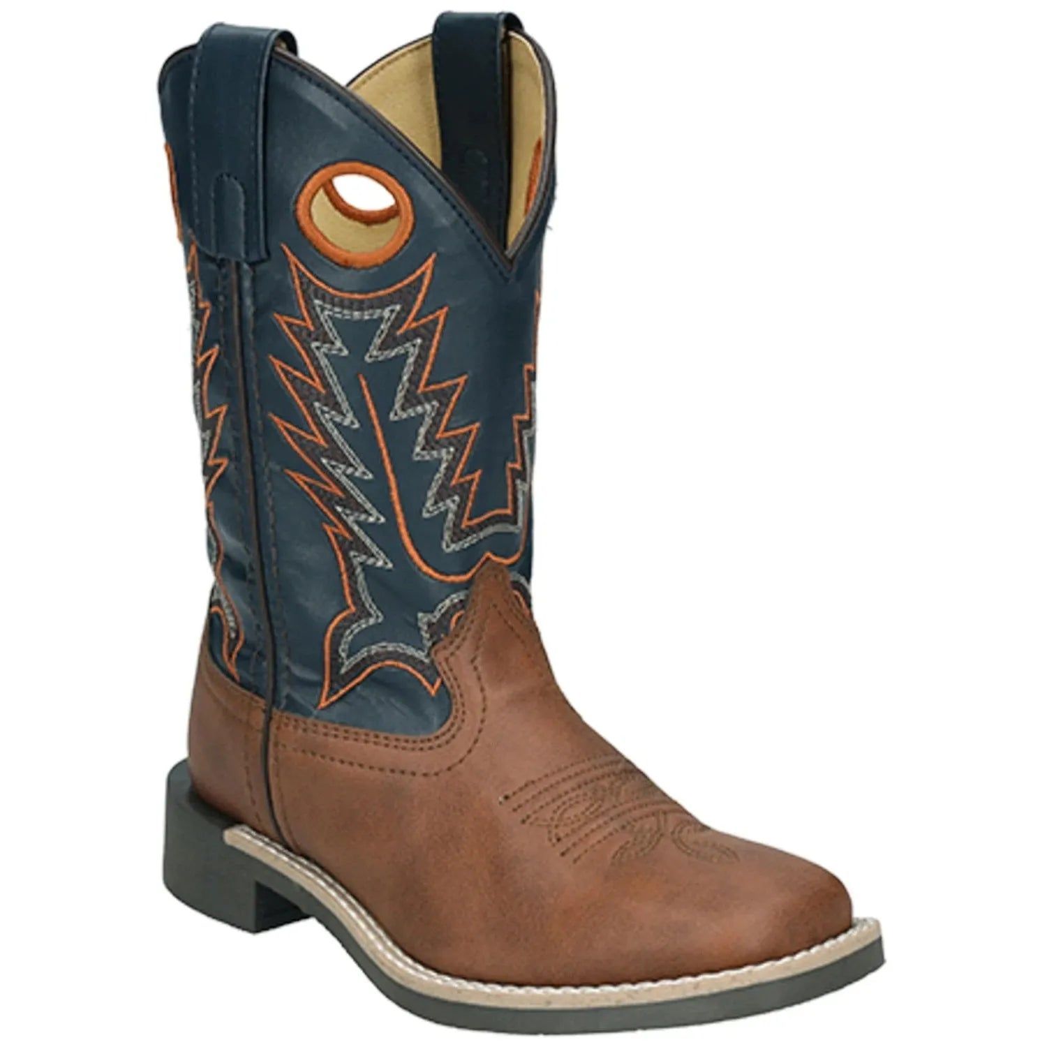 Smoky Mountain Boots Youth El Paso Cowboy Boots-Brown/Navy