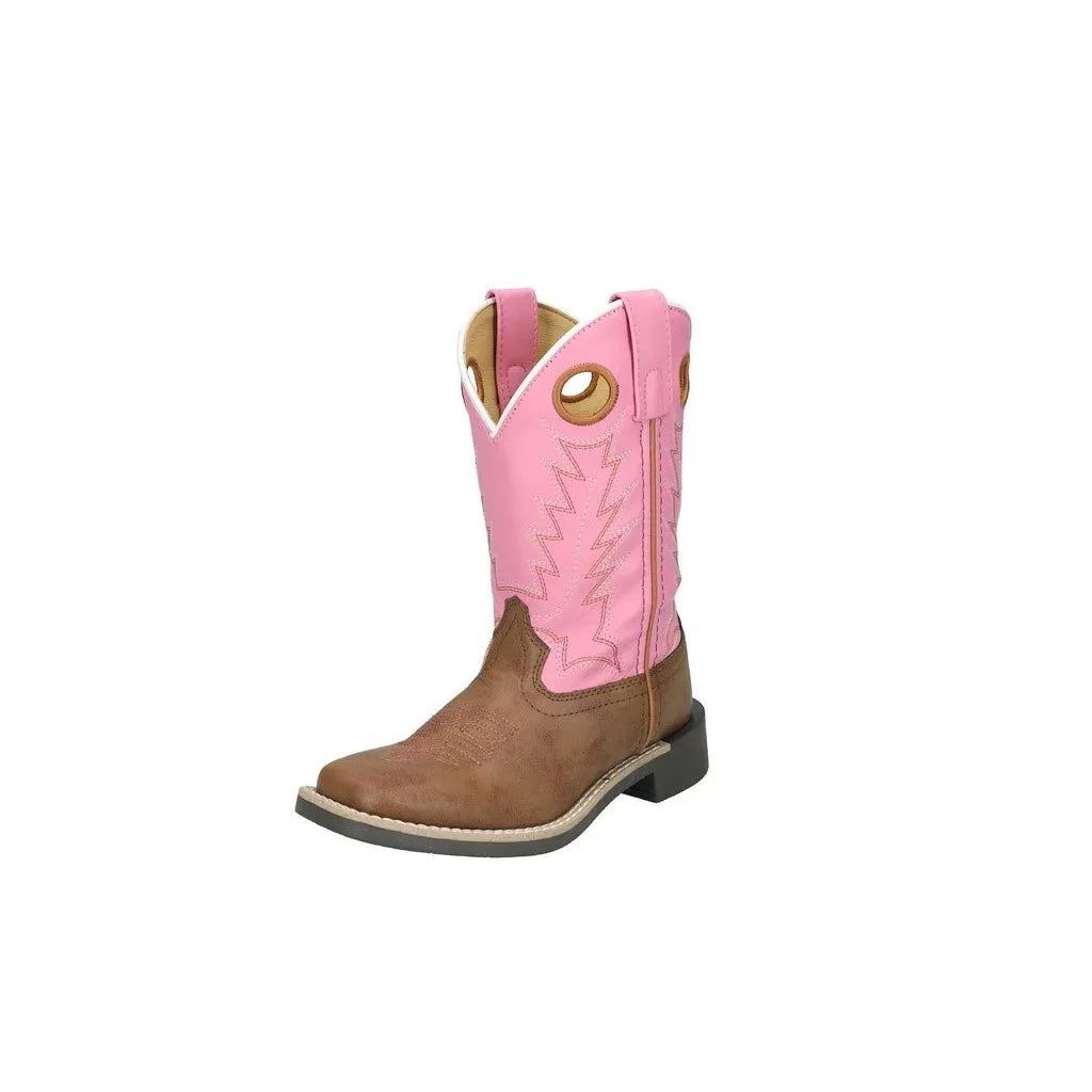 Smoky Mountain Boots Kid's El Paso Cowgirl Boots-Brown/Pink