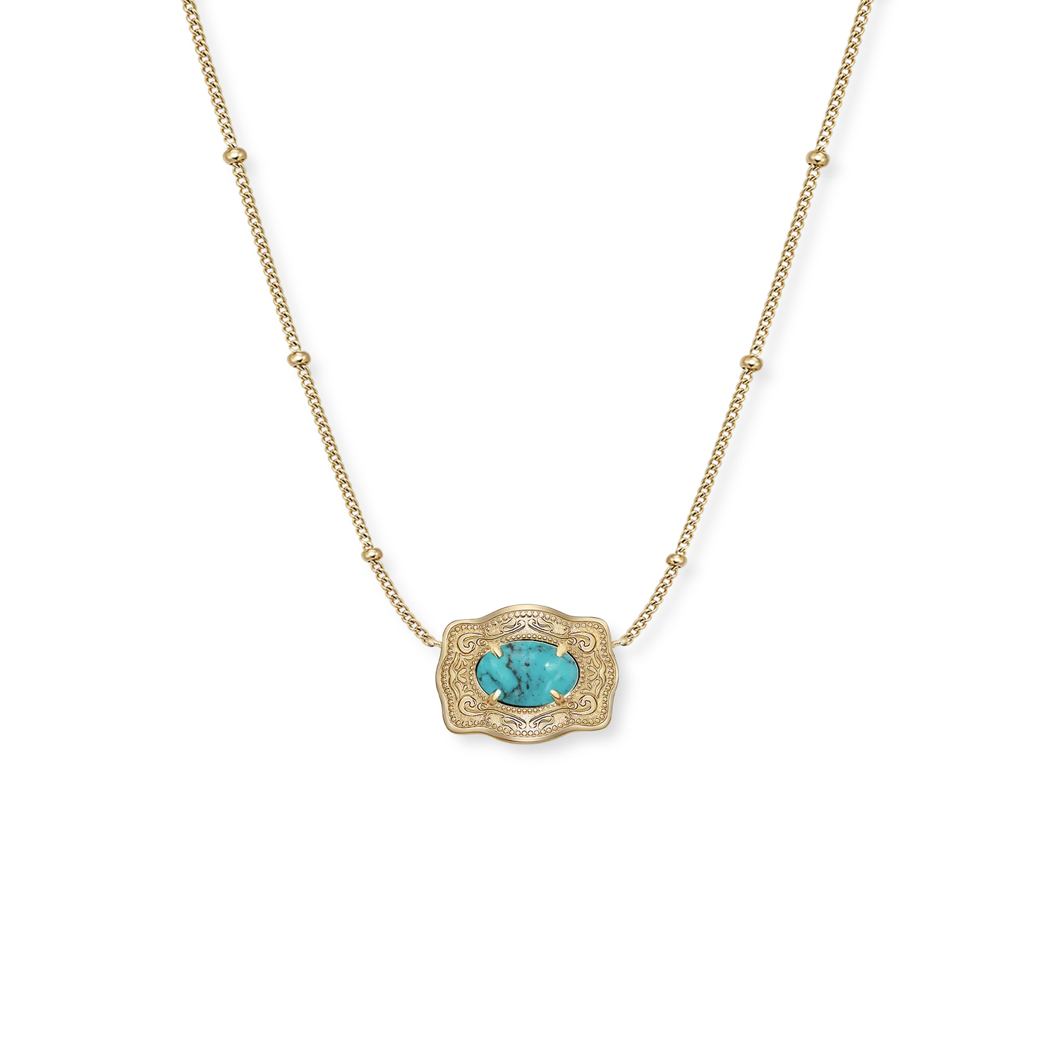 Spur West Ultra Mini Belt Buckle Necklace Oasis Gold - Gold