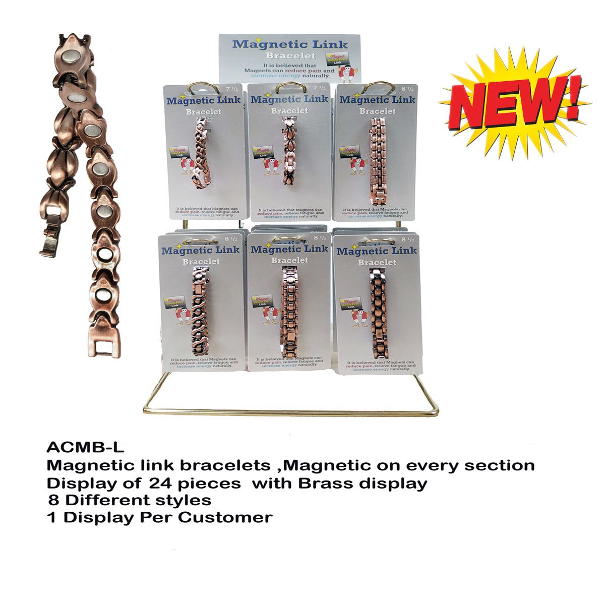 Twisted X Magnetic Link Style Copper Bracelet