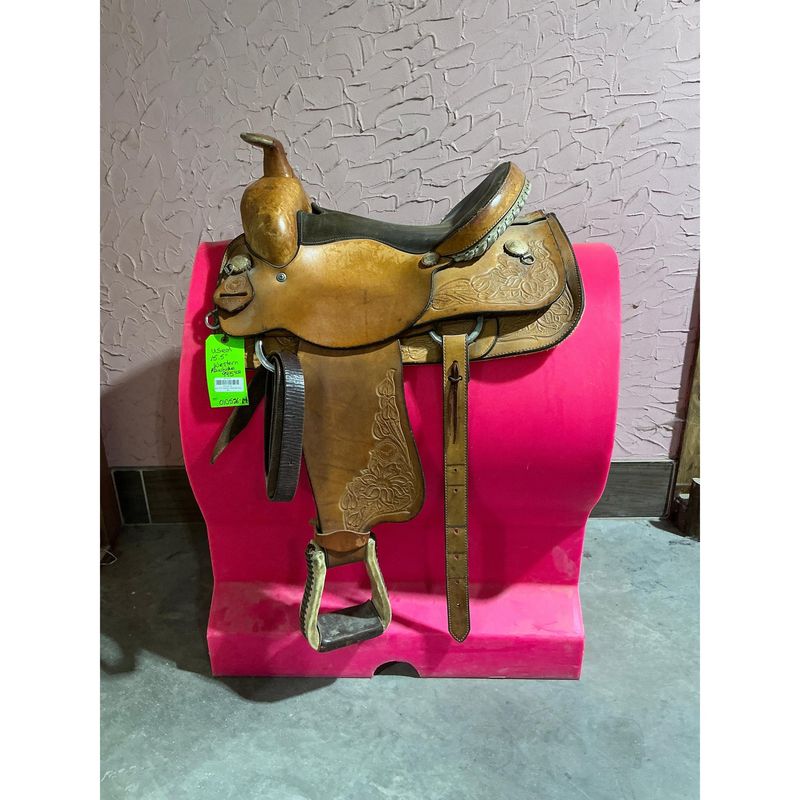 Used 15.5" Western Rawhide Saddle - 010526-14