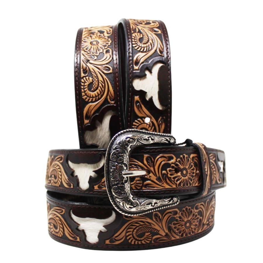 Western Men's 1 1/2" Tooled Belt - 26FK91