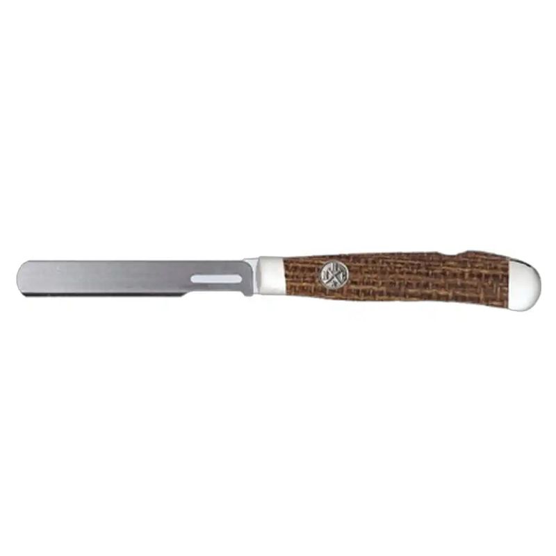 Whiskey Bent Burlap Canvas Bullcutter Trapper Knife