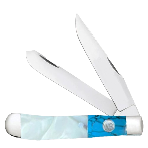Whiskey Bent Pearl Agate Trapper Knife
