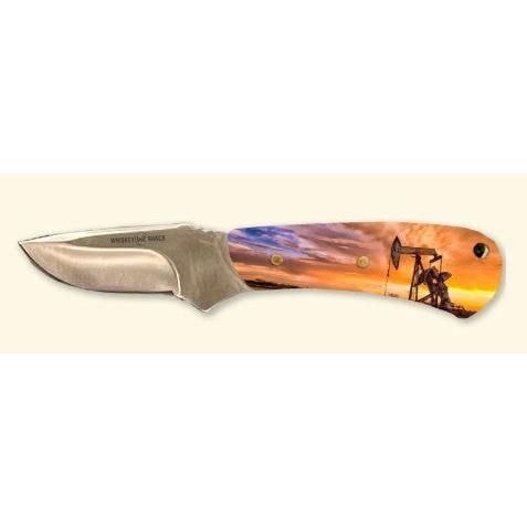 Whiskey Bent Pump Jack Sunrise Mini Skinner Knife