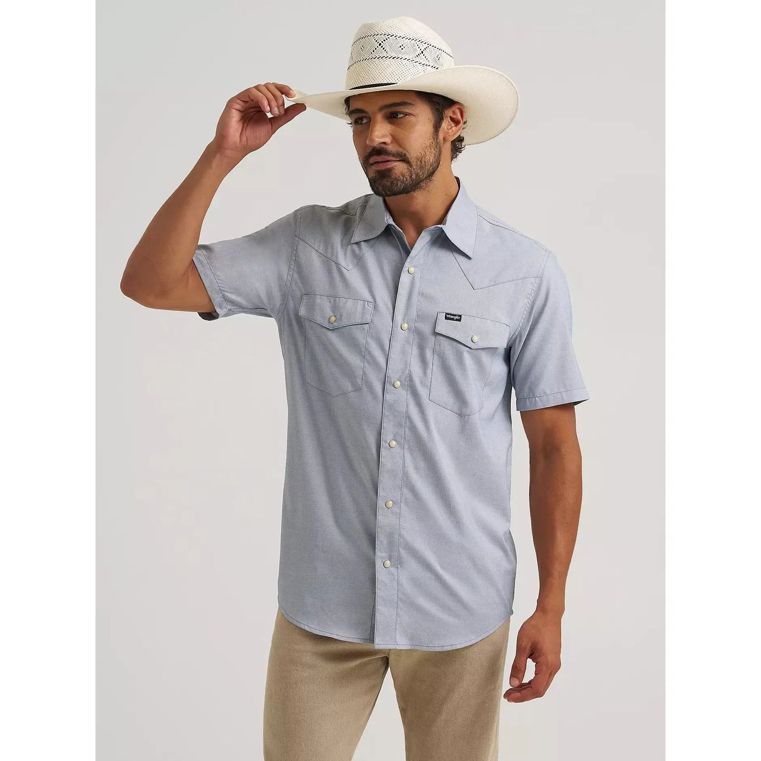 Wrangler All Terrain Gear Drover Short Sleeve Utility Shirt- Bering Sea