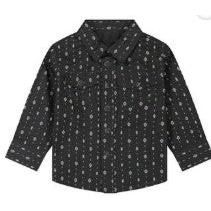 Wrangler Baby Boy's Long Sleeve Print Shirt - Black