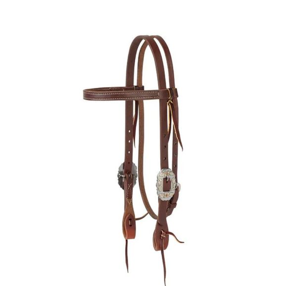 Weaver Working Tack Browband Headstall with Floral Cart Buckles