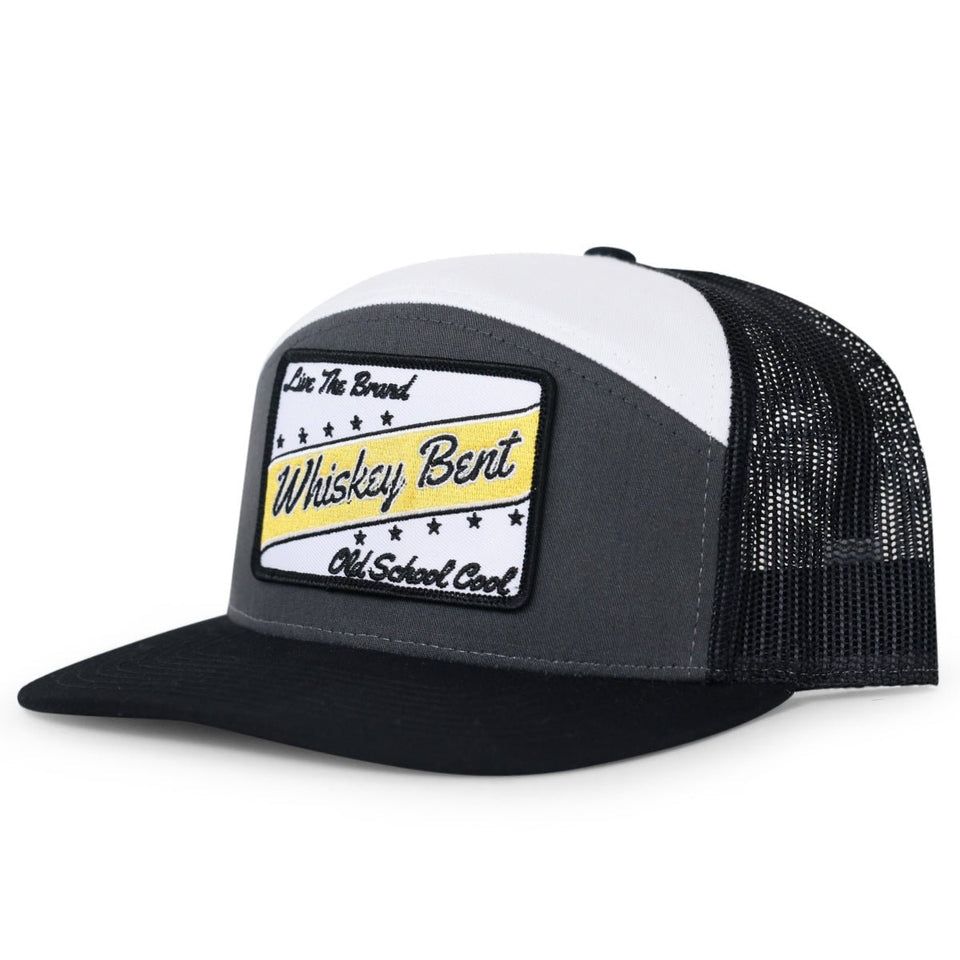 Whiskey Bent Hat Co OSC 7 Panel Cap - Grey/Black/White