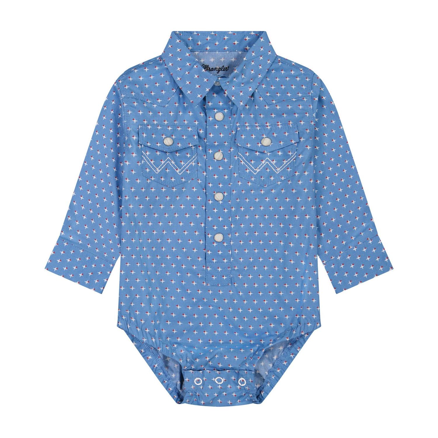 Wrangler Baby Boy Long Sleeve Bodysuit- Blue - 112381490