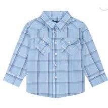 Wrangler Baby Boy's Long Sleeve Plaid Shirt - Blue