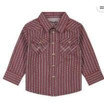 Wrangler Baby Boy's Long Sleeve Stripe Shirt - Red