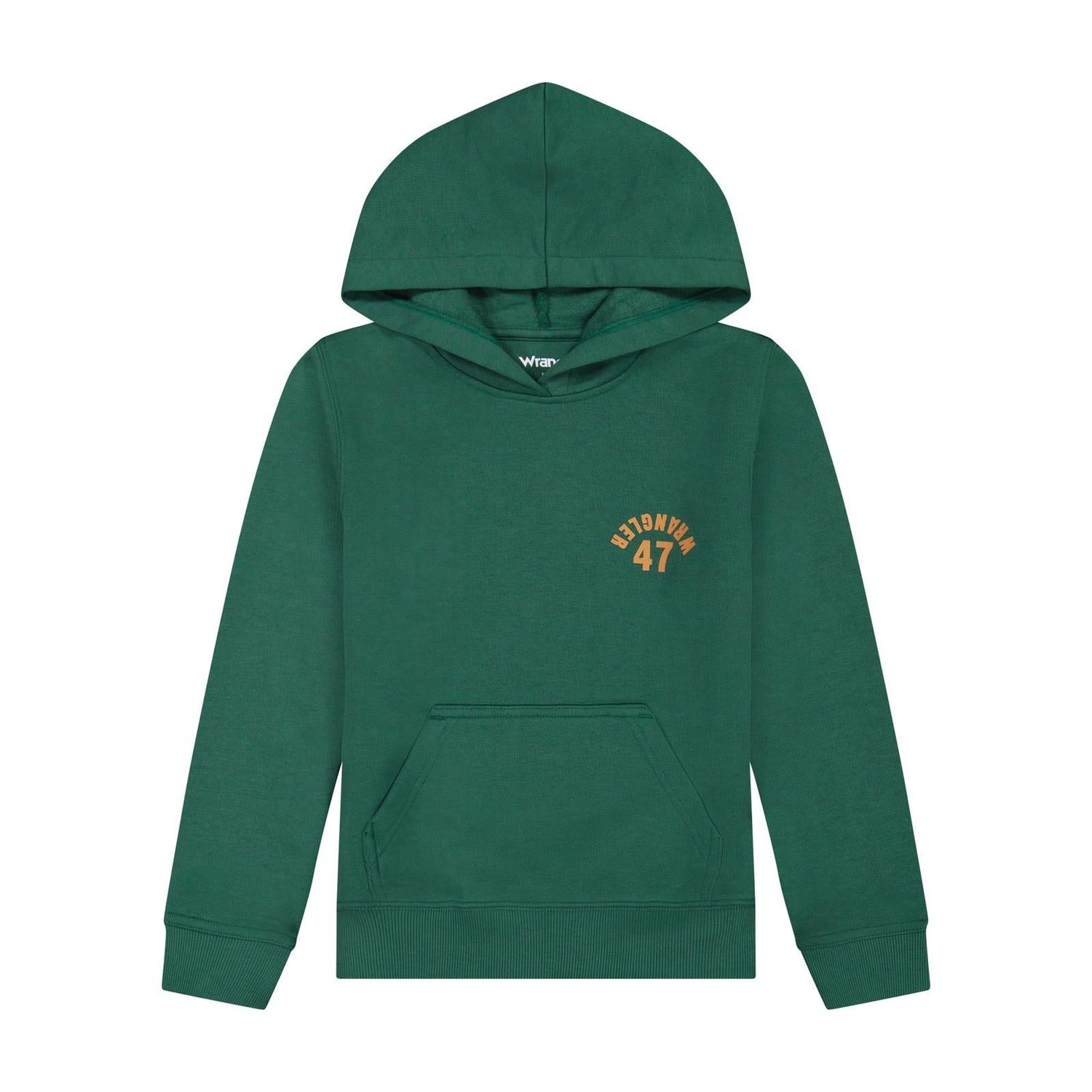 Wrangler Boy's Backwards Wrangler Graphic Long Sleeve Hoodie - Hunter Green