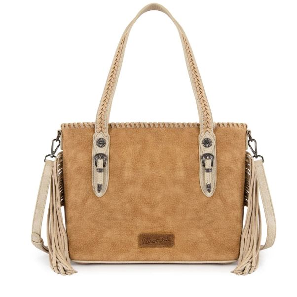 Wrangler Braided Tassel Tote Bag - Brown