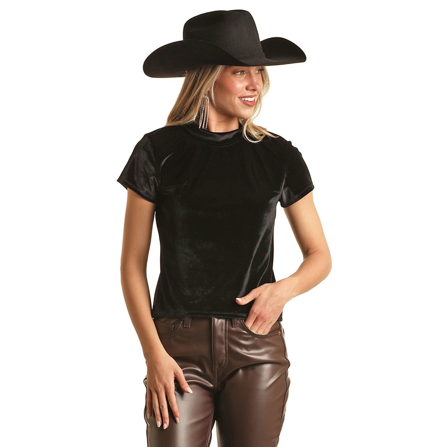 Westmoor mfg Rock Roll Women S Velvet Mock Neck Tee