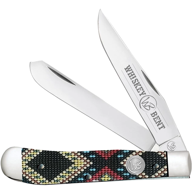Whiskey Bent Black Diamond Bead Trapper Knife