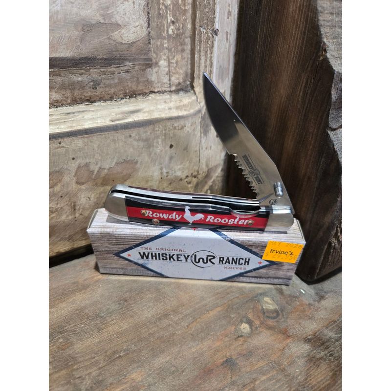 Whiskey Bent Rowdy Rooster Trapper Lock Pocket Knife