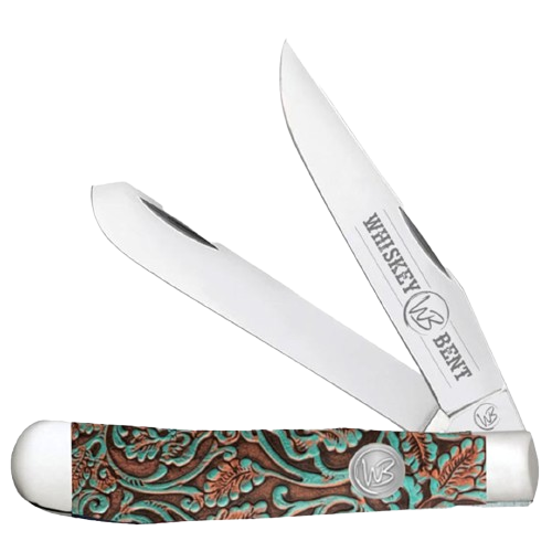 Whiskey Bent Tooled Country Trapper Knife