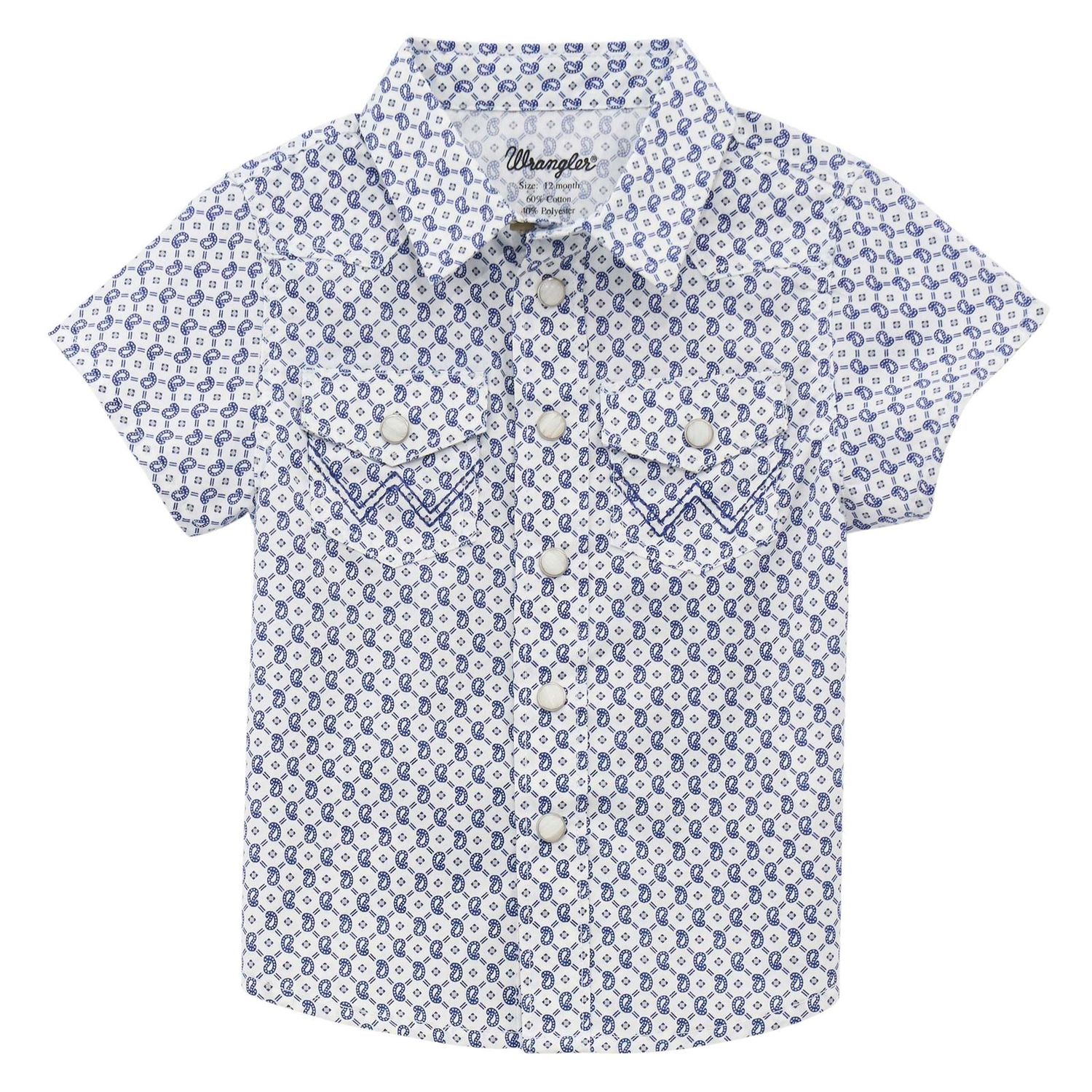 Wrangler Baby Boy Long Sleeve Shirt - Blue/White