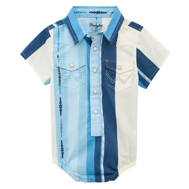 Wrangler Baby Boy's Short Sleeve Onesie/Bodysuit - Blue Multi