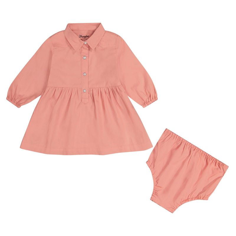 Wrangler Baby Girl's Snap Dress - Pink
