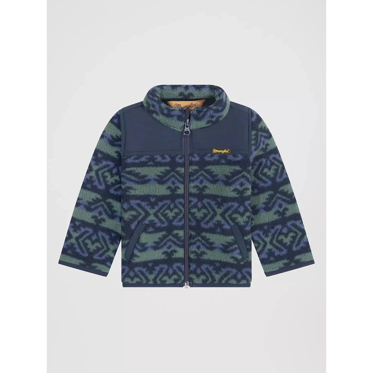 Wrangler Boy's Long Sleeve Hay Away Full Zip Sherpa Jacket- Dark Forest