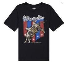 Wrangler Boy's Short Sleeve Banner Graphic Tee Shirt - Jet Black