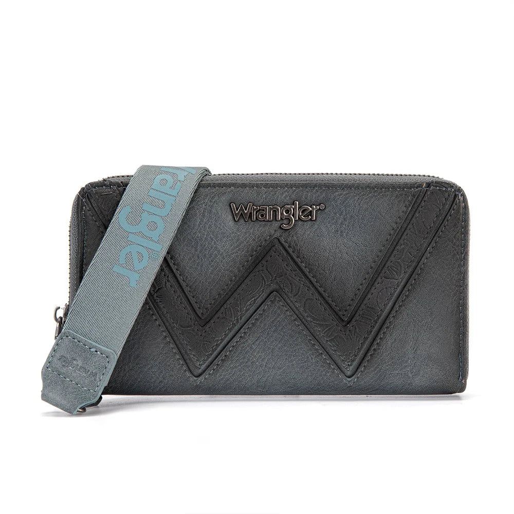 Wrangler Chevron Stitch Zip Around Wristlet Wallet-Multiple Colours