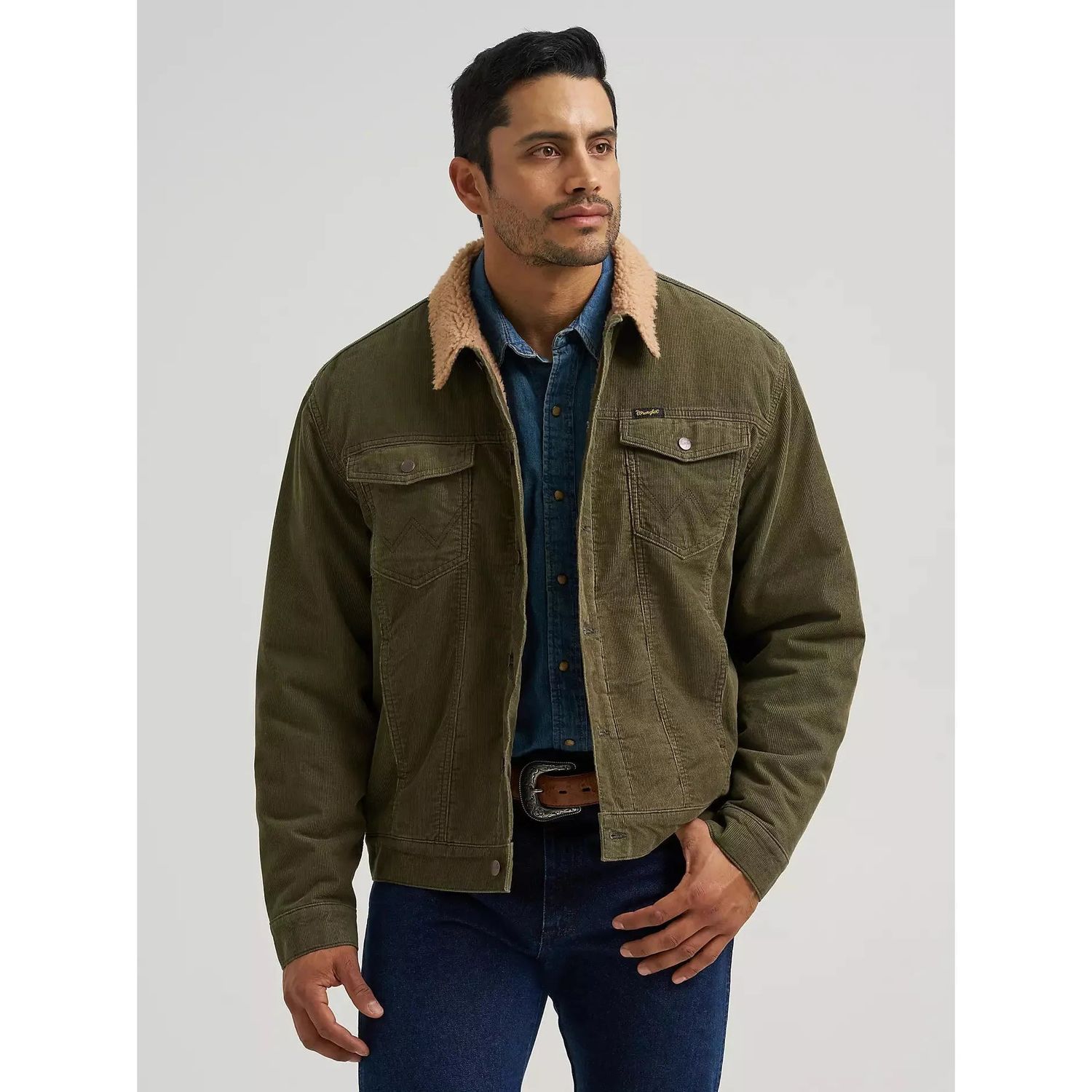 Wrangler Men's Cowboy Cut Sherpa Lined Corduroy Jacket- Multiple Colours