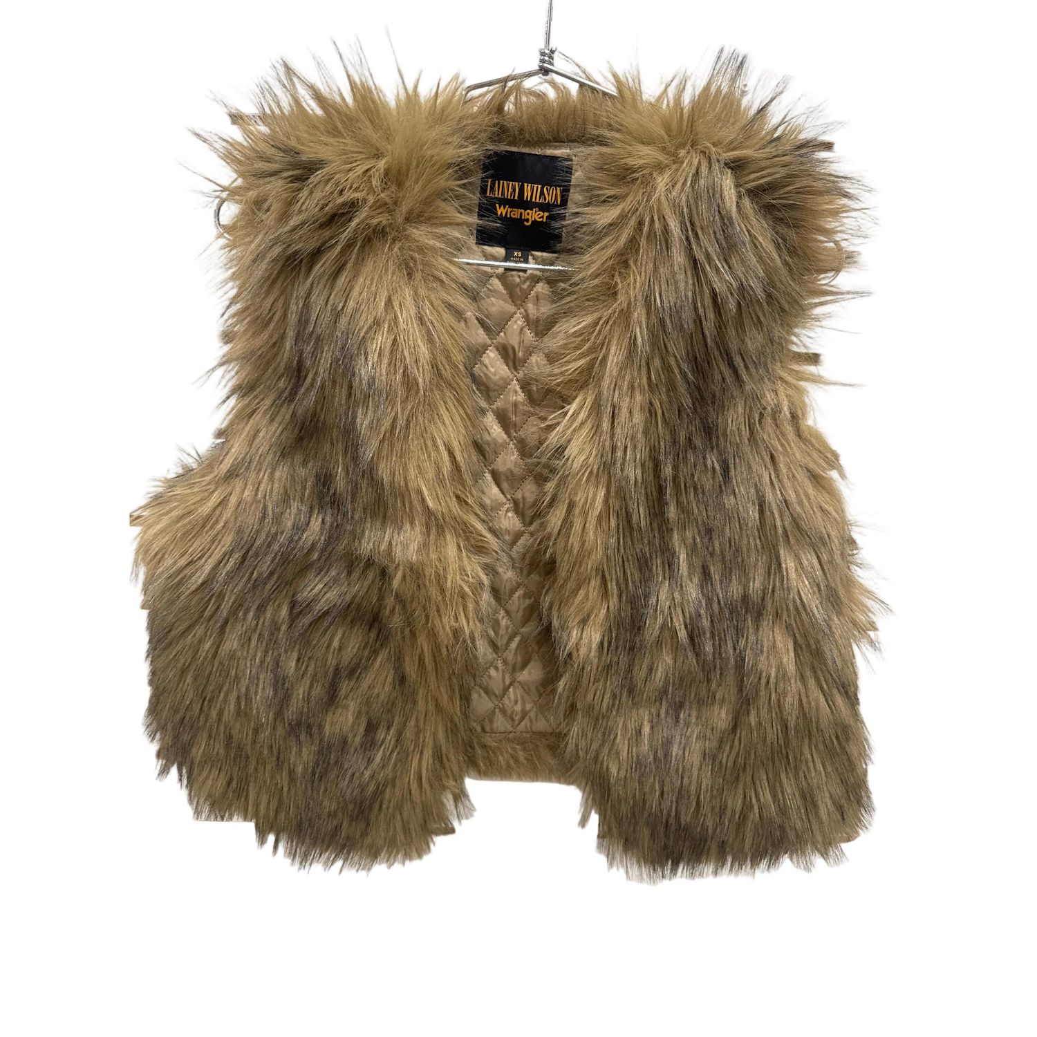 Wrangler Lainey Wilson Fur Vest-Brown
