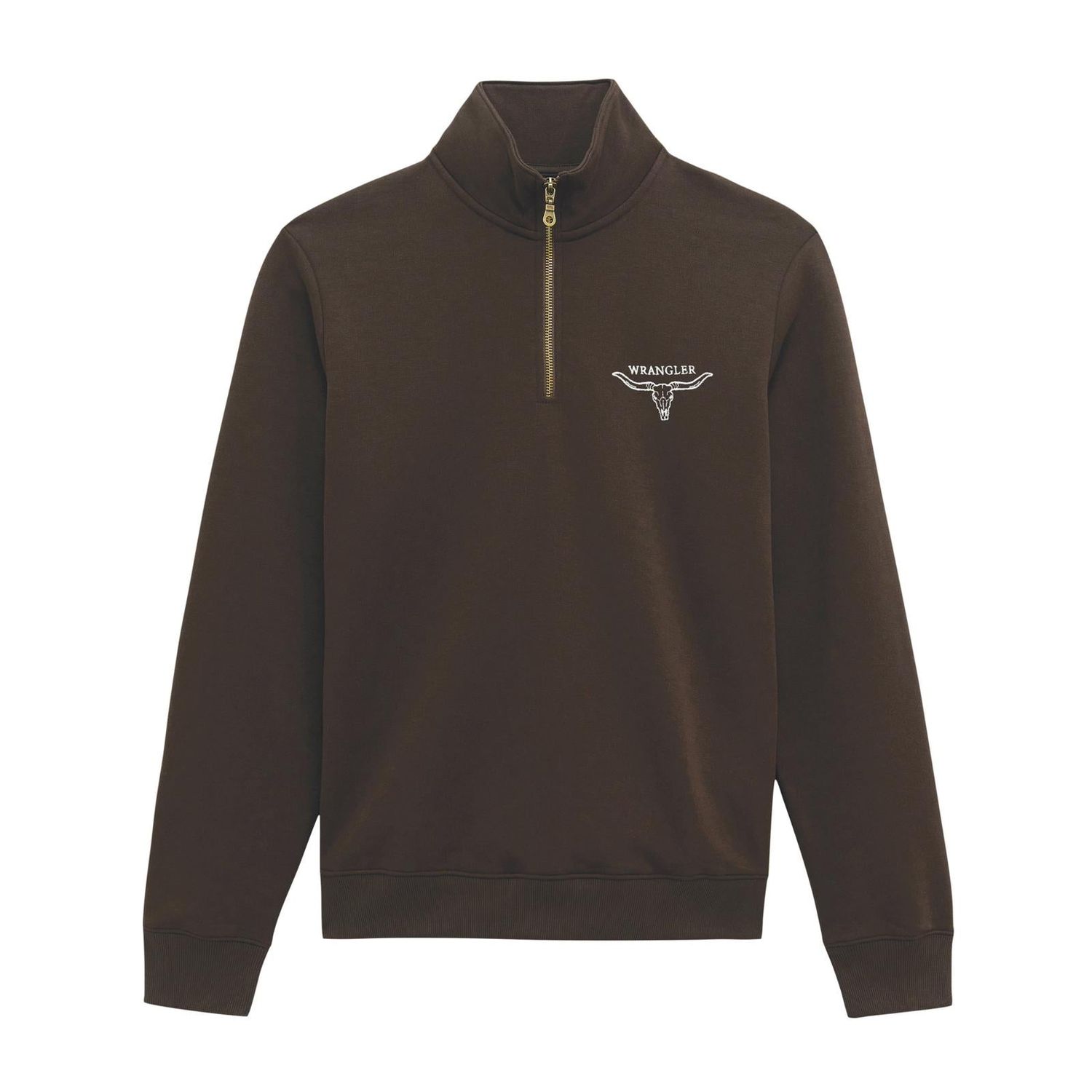 Wrangler Men's 1/4 Zip Fleece Pullover - Chocolate Torte