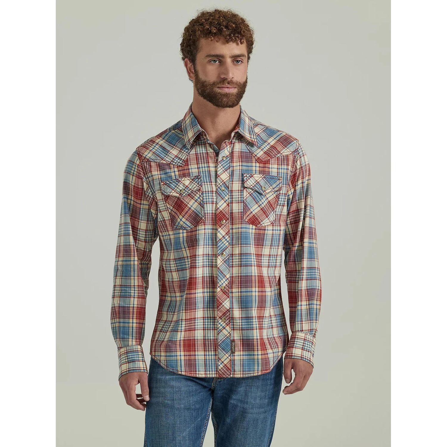 Wrangler Men's Retro Premium Modern Fit Long Sleeve Shirt - 112346601