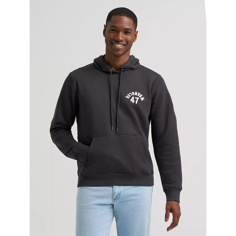 Wrangler Men's Upside Down Wrangler Graphic Hoodie - Phantom