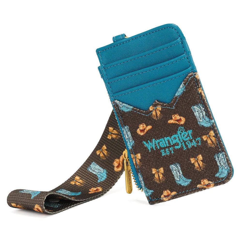 Wrangler Western Print RFID Blocking Wallet- Coffee