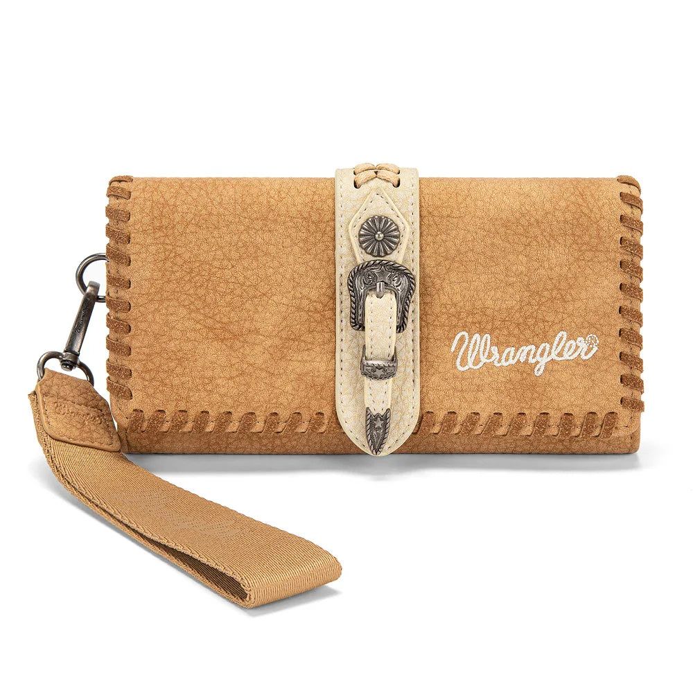 Wrangler Western Buckle RFID Wallet - Brown