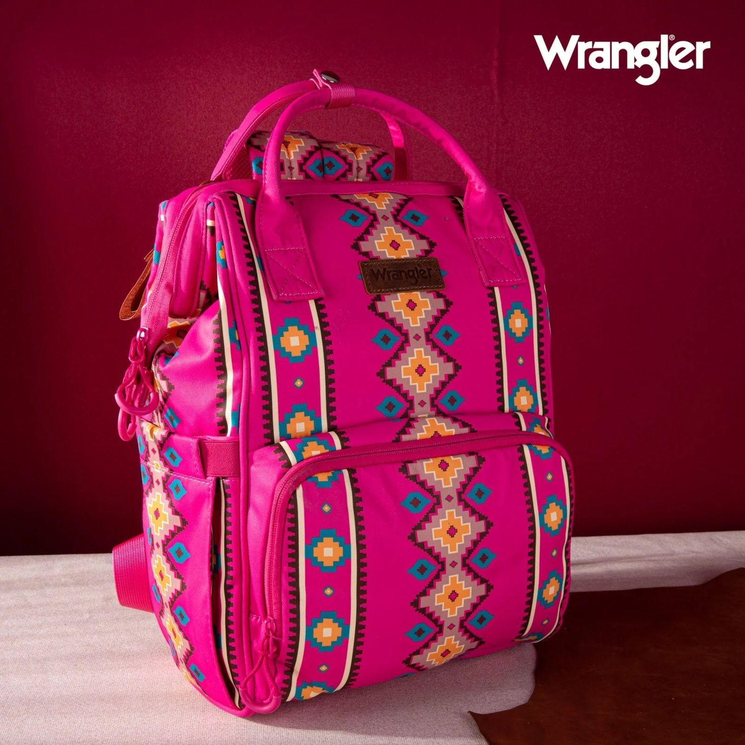 Wrangler Women's Allover Dual Sided Backpack - Hot Pink
