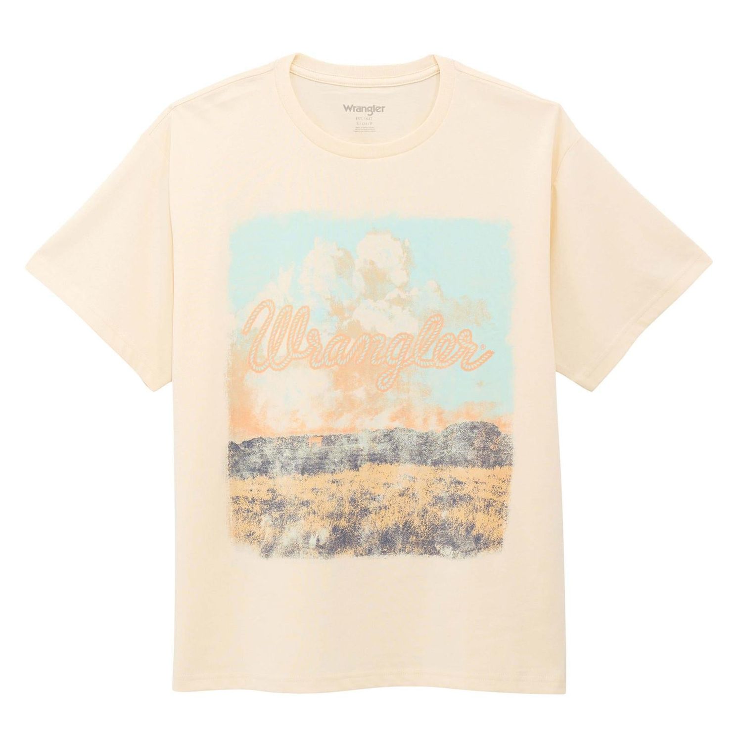Wrangler Women's Retro Graphic Short Sleeve Tee Shirt - Antique White
