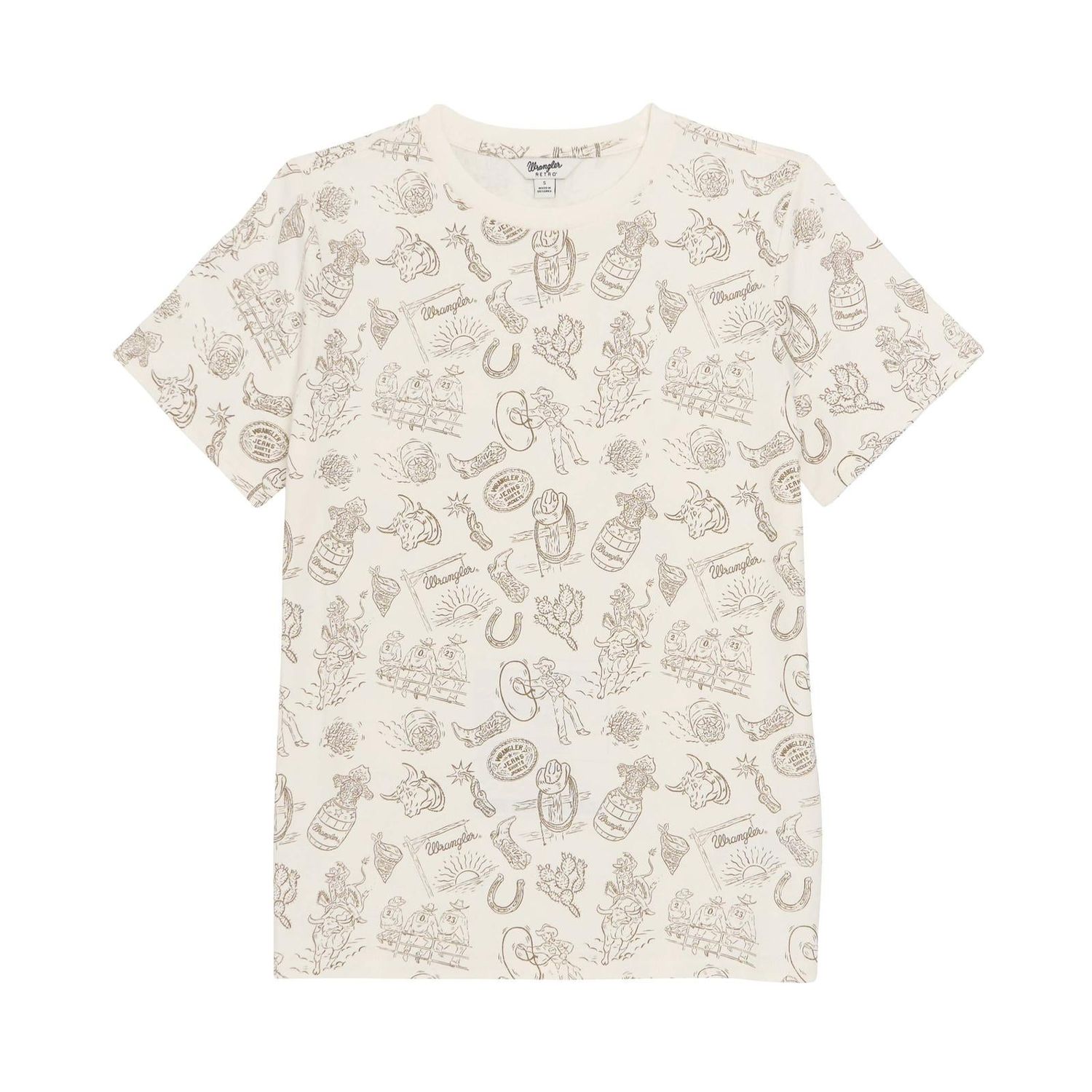 Wrangler Women's Retro Punchy Knit Short Sleeve Tee Shirt - Cream
